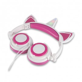 Cheap Beautiful Kids LED flash Headphone for girl 3.5mm volume limited kids Unicorn Headset