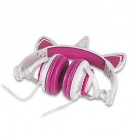 Led Glowing Foldable  Cute Unicorn Ear 85db Kids Headset Wired unicorn headphone